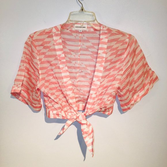 Alexandra Miro Sandy Tie Top in Pink - Picture 1 of 13